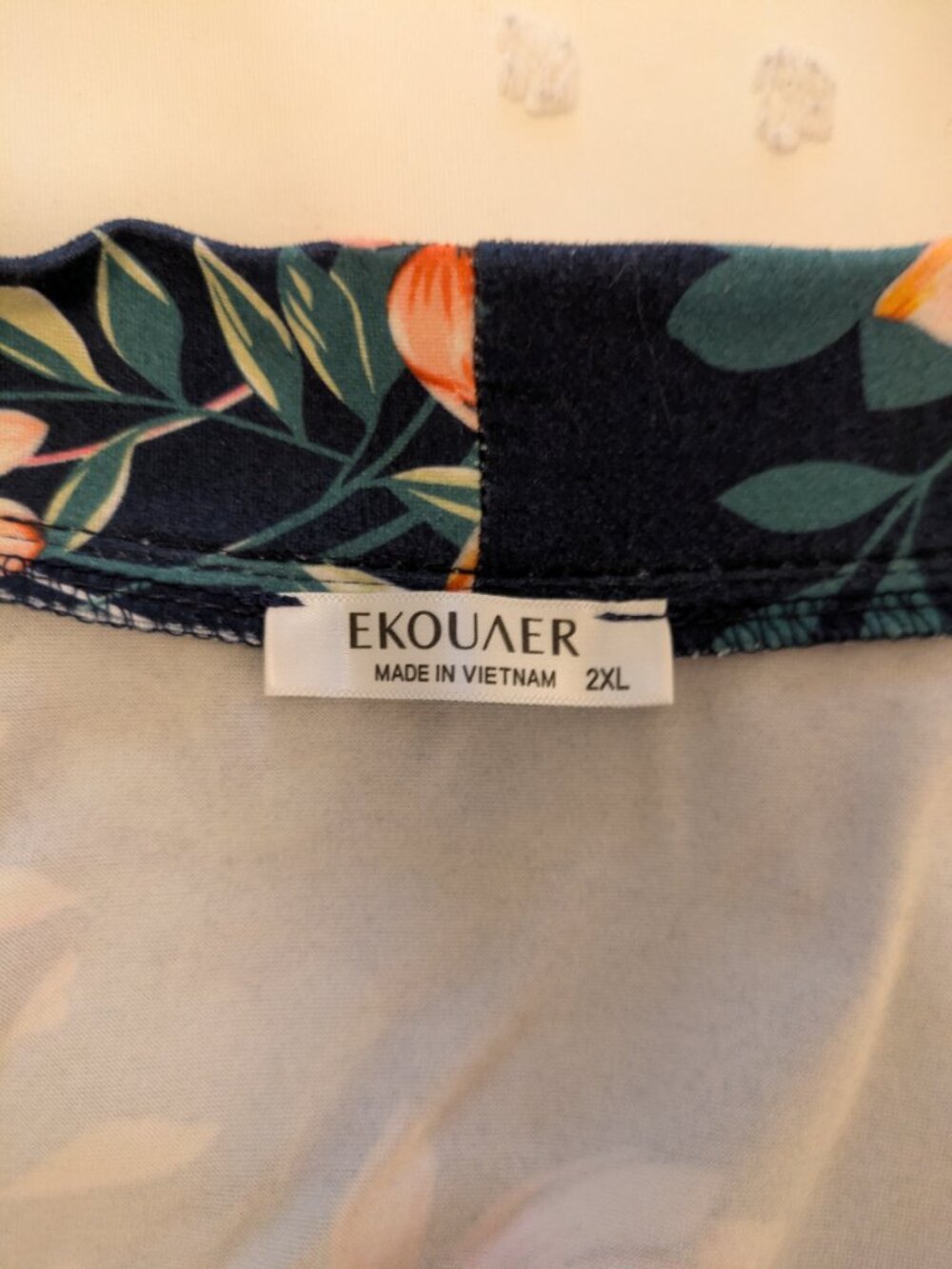 Floral Robe 2XL Navy Blue Lightweight Kimono Bathrobe Belted Lounge - Picture 2 of 4